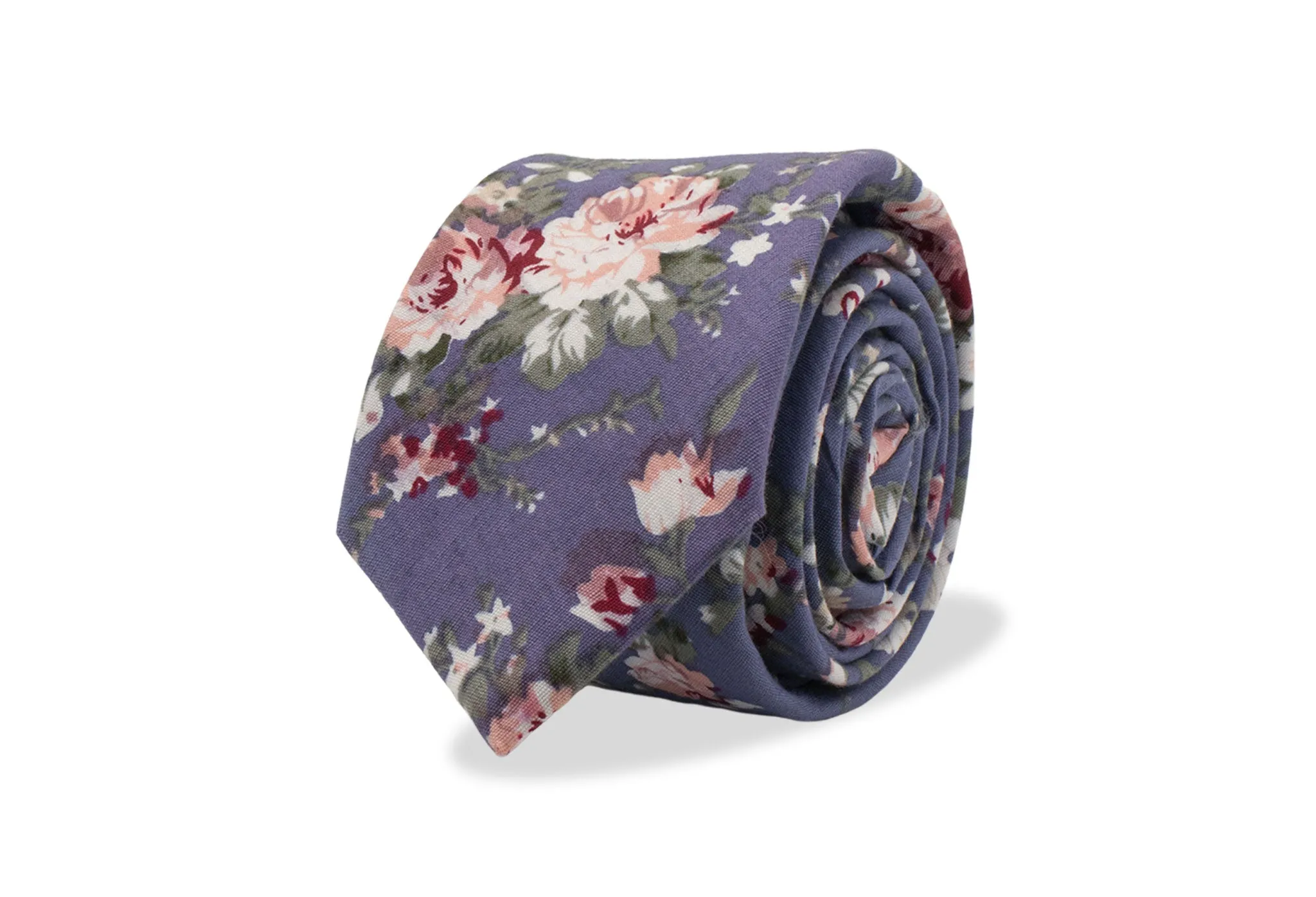 Dasi Pria Katun Motif Floral Arden Teal Oshima