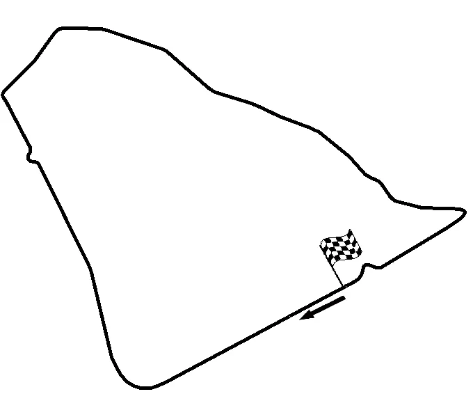 Une voiture de course classique sur un circuit historique rappelant le Grand Prix de Tunis