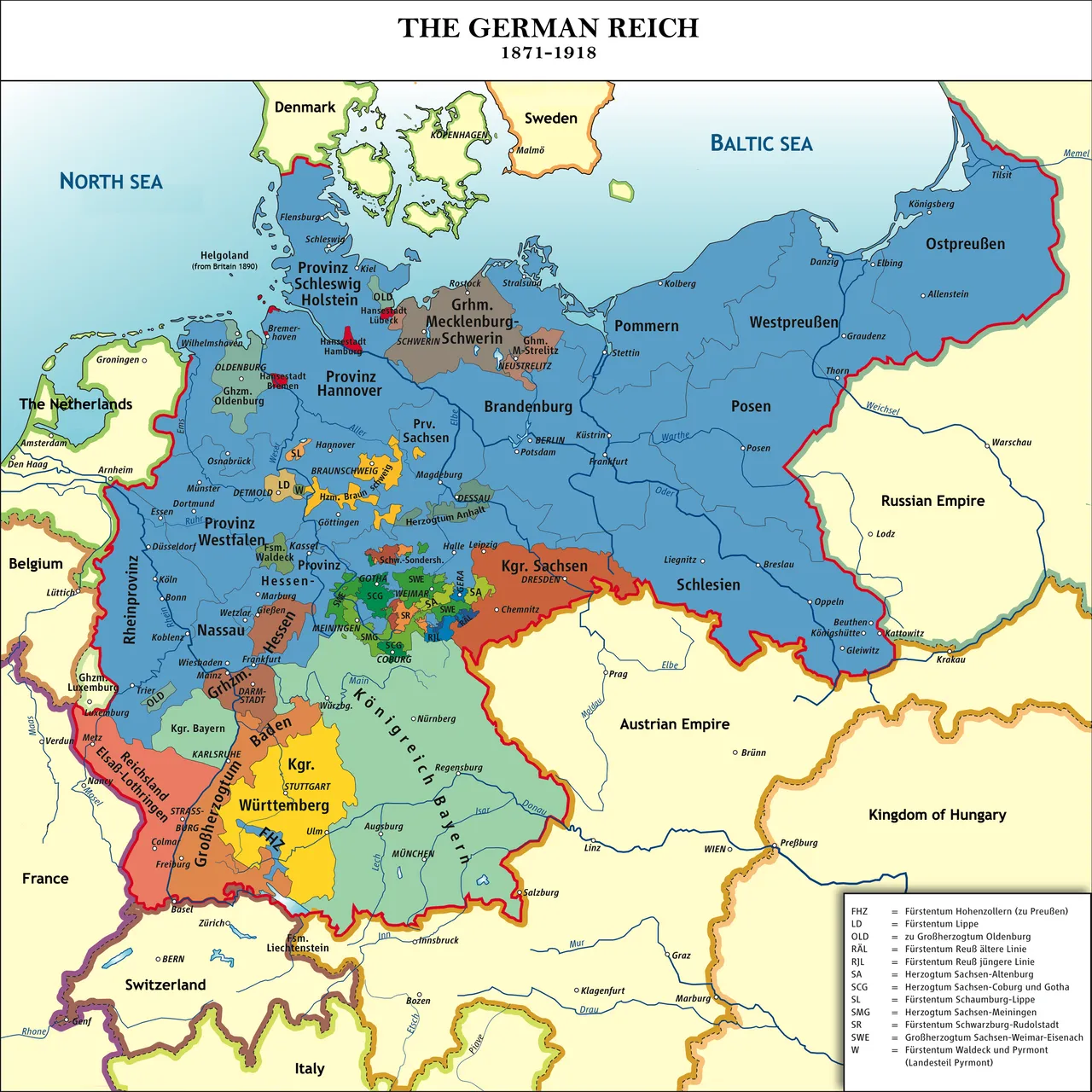 L'unification de l'Allemagne et la proclamation de l'Empire allemand en 1871 sous l'égide de la Prusse