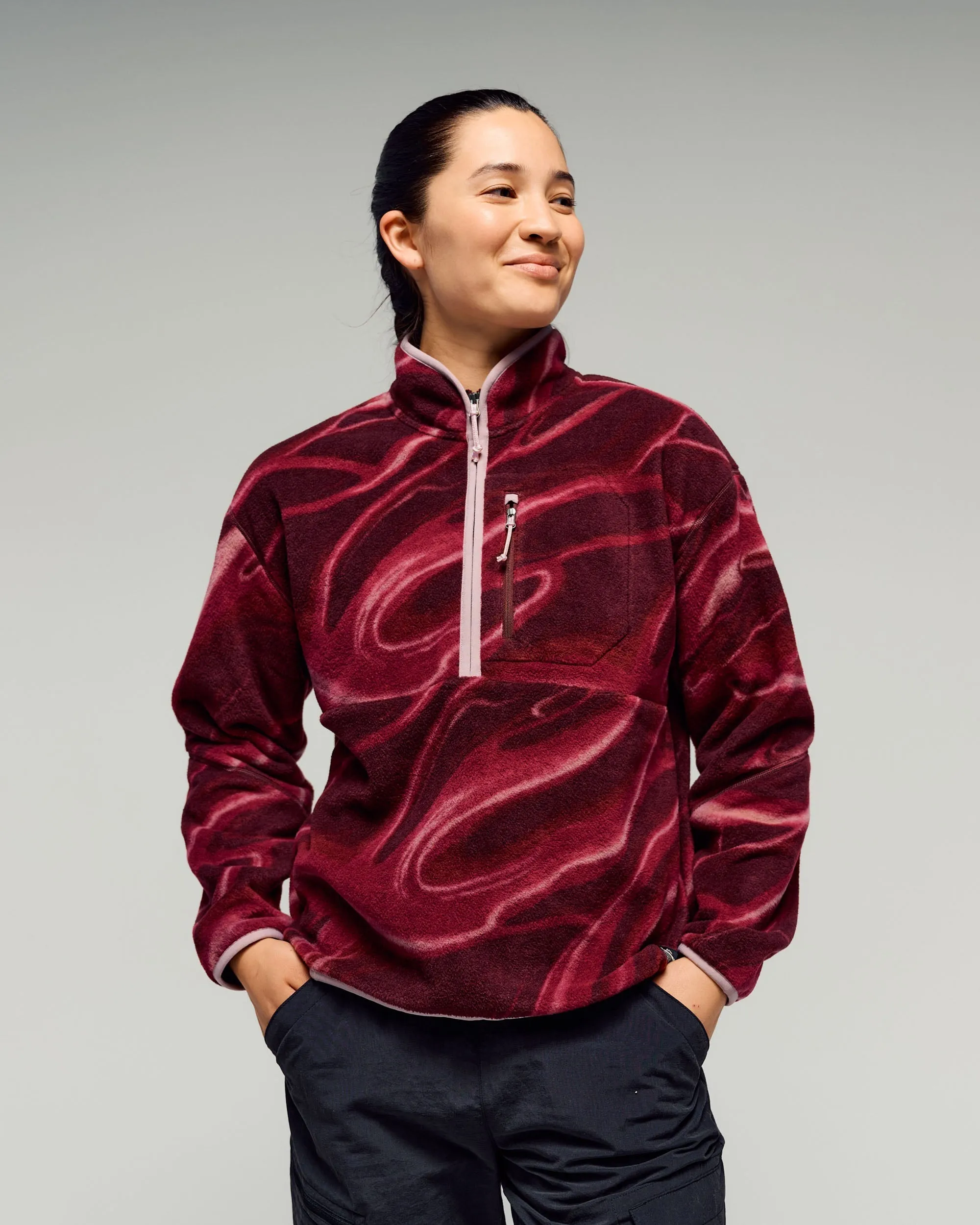 Jaket Fleece Wanita Kathmandu Trailhead 1/4 Zip Pullover