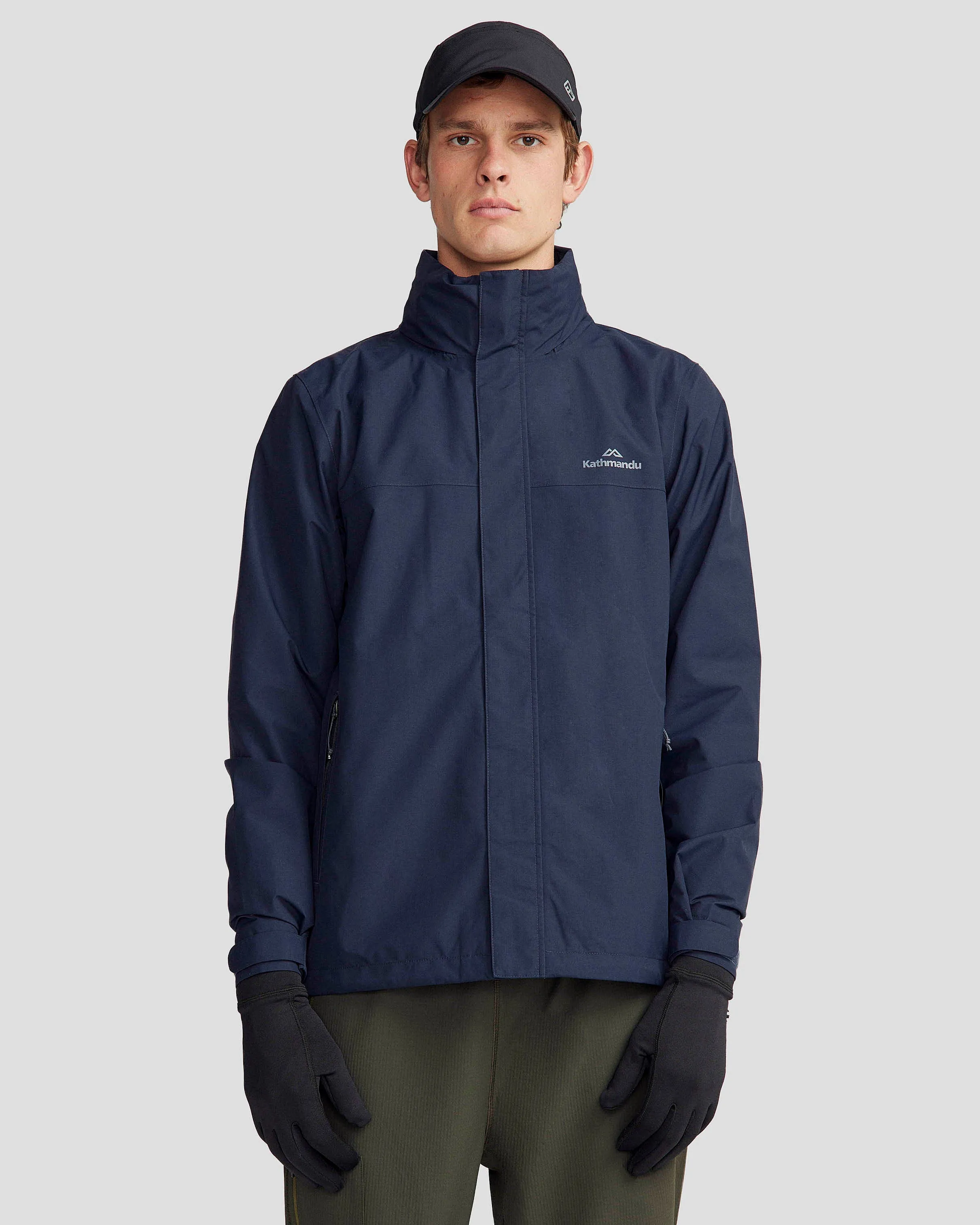 Jaket Hujan Pria Kathmandu Andulo 2-Layer Pure Navy