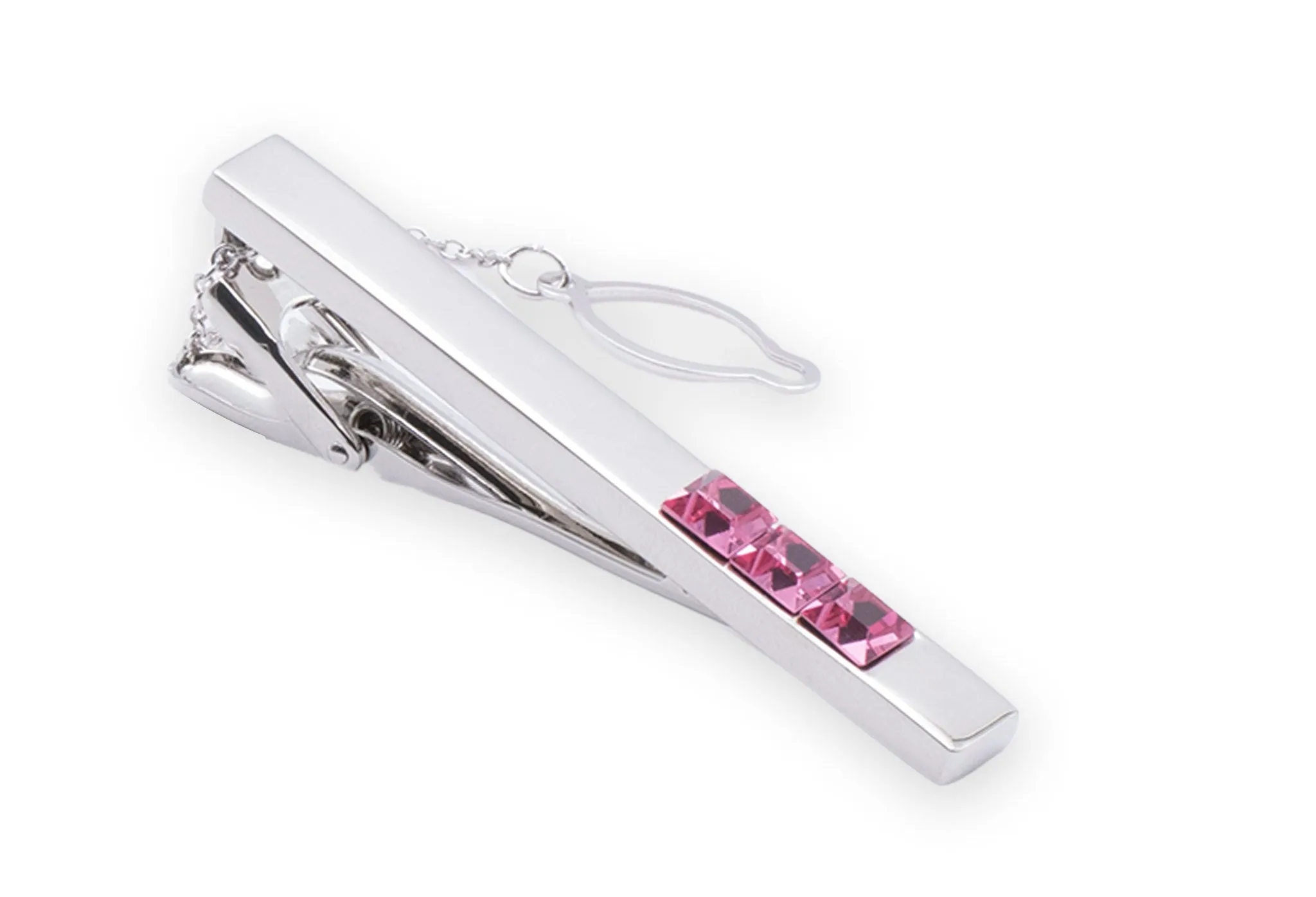 Jepit Dasi Pria Boquete Chrome Pink Diamonte