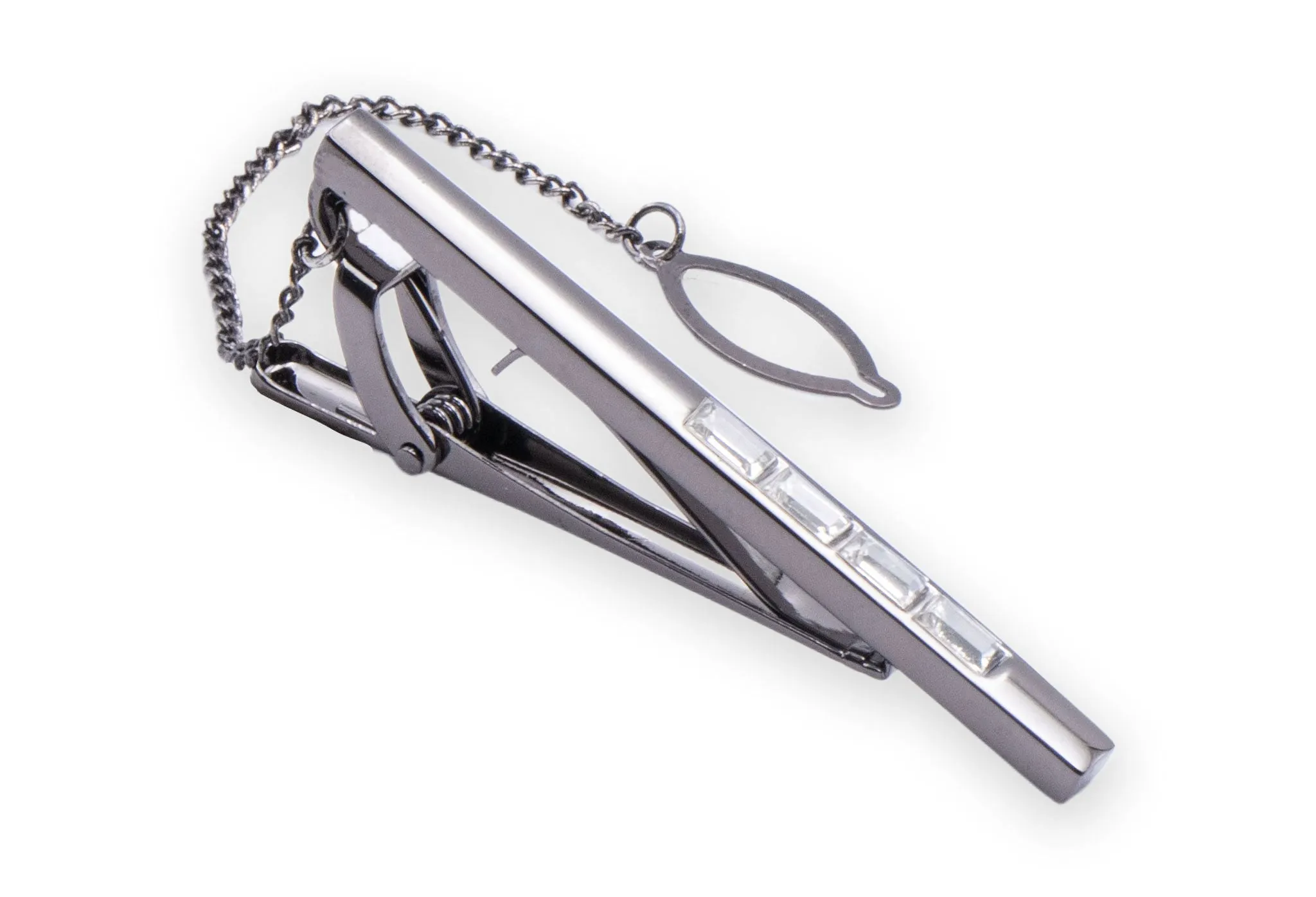 Jepit Dasi Pria Veraguas Gunmetal Diamonte Elegance