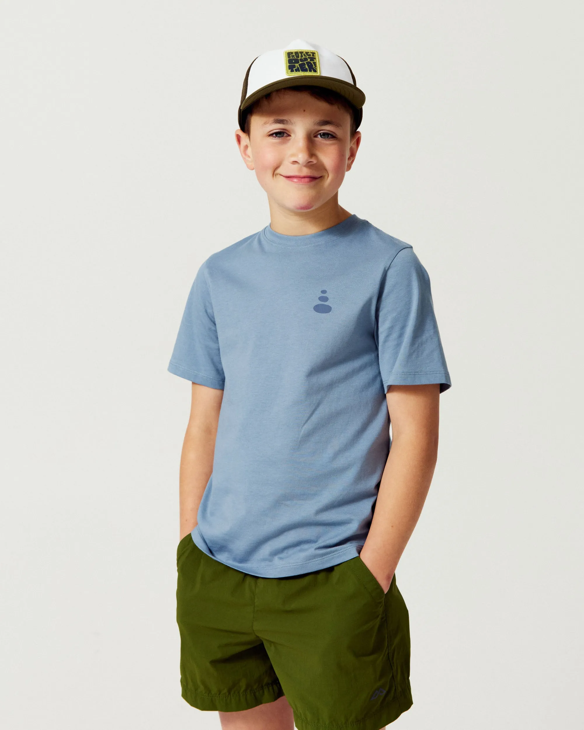 Kaos Anak Katun Organik Kathmandu Protect Light Steel Blue