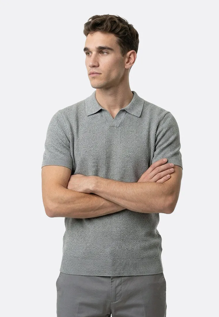 Kaos Polo Rajut Pria Arden Teal Organic Cotton Abu-abu