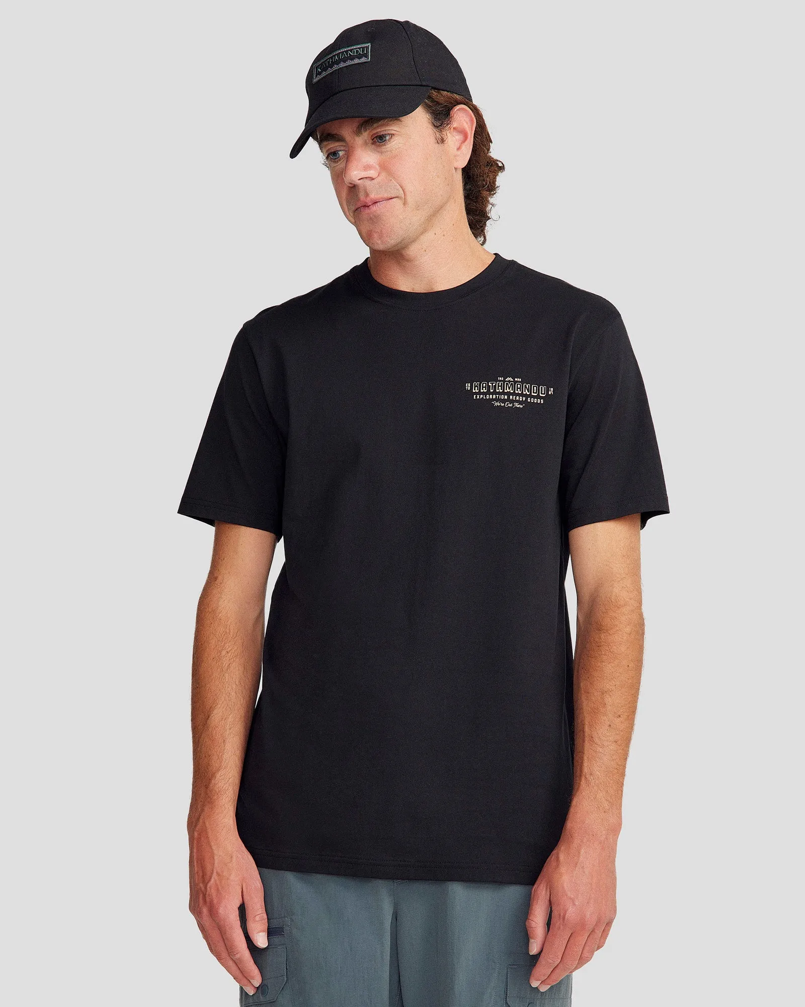 Kaos Pria Kathmandu Organic Cotton Hitam Original
