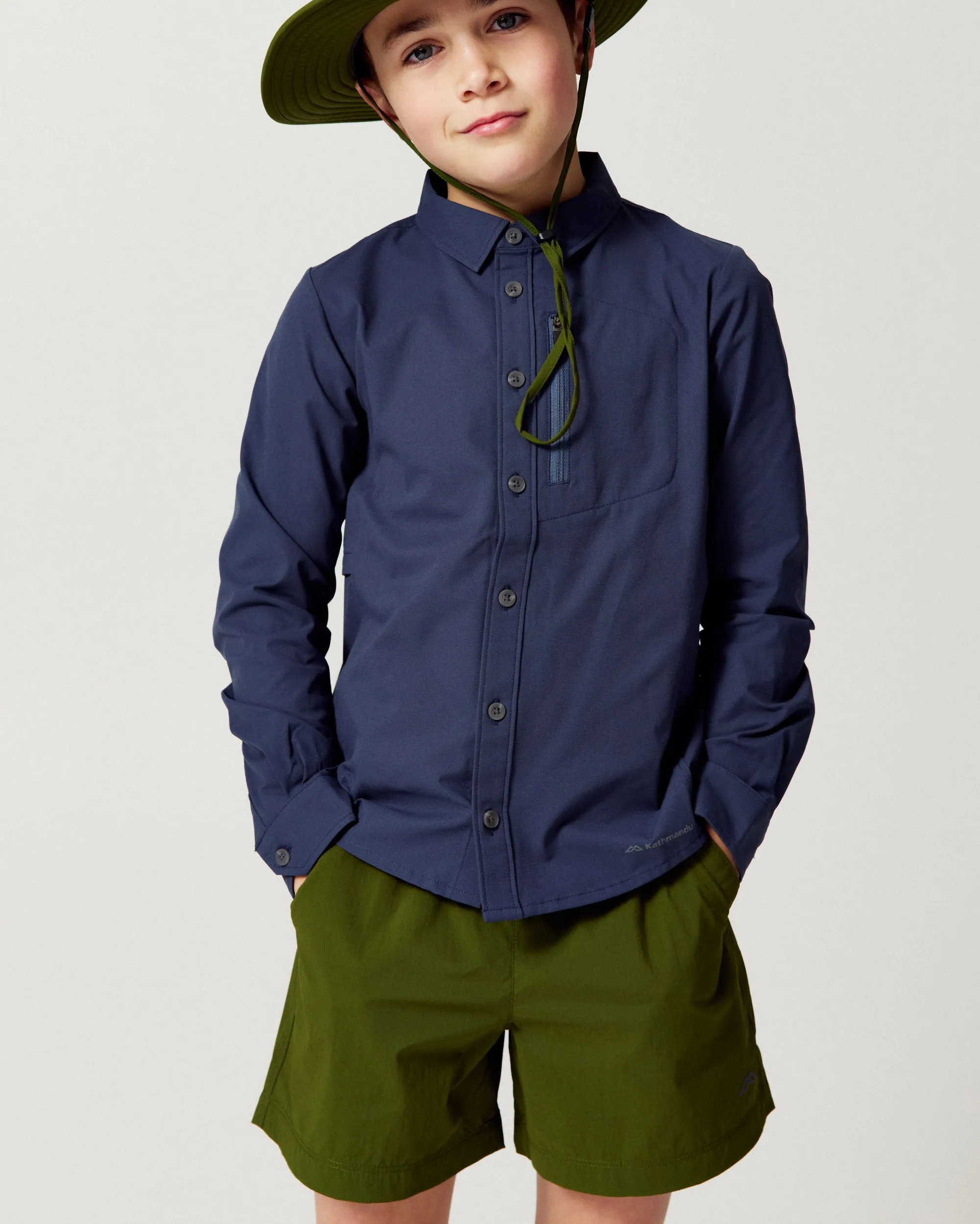 Kemeja Anak Lengan Panjang Kathmandu Mid Navy
