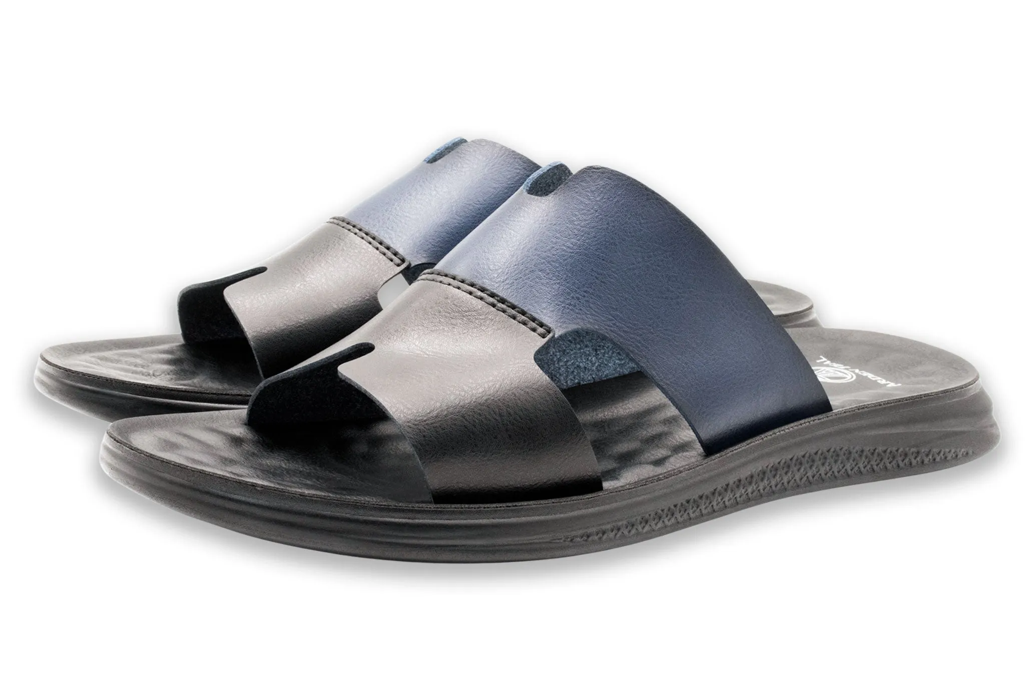 Sandal Pria Kulit Asli Chajari Navy Black Elegan