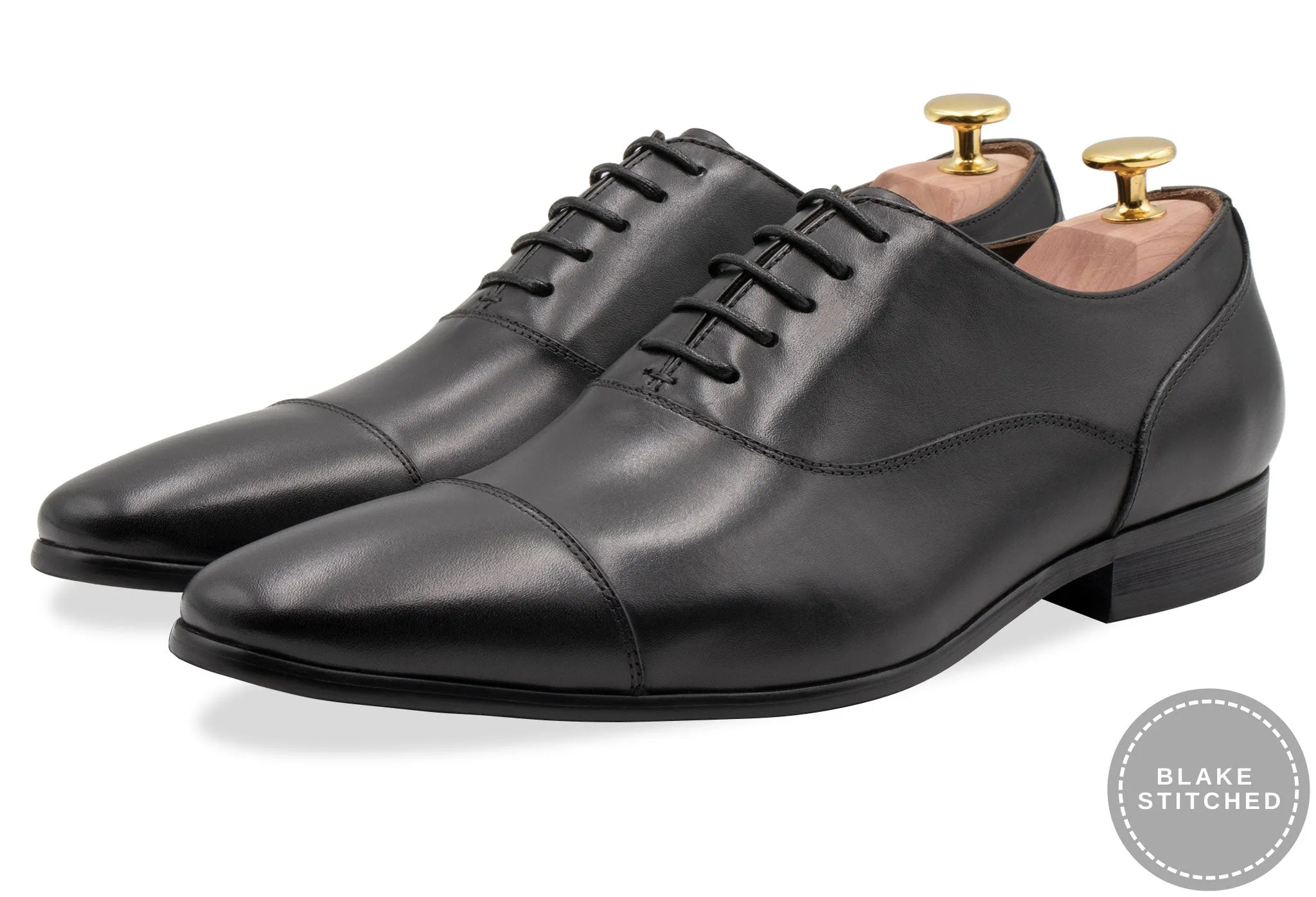 Sepatu Oxford Pria Arden Teal Calafate Blake Stitch Black