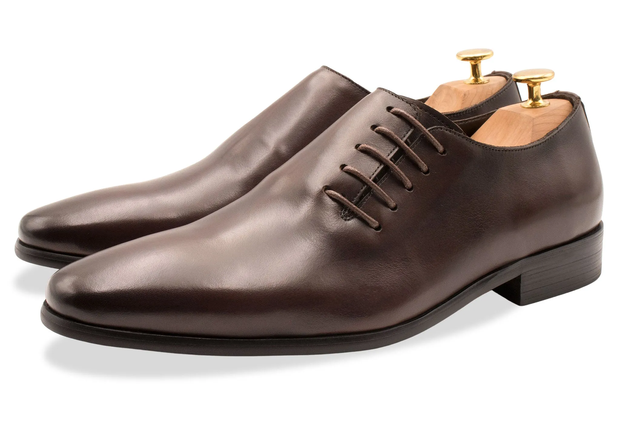 Sepatu Oxford Pria Calzada Wholecut Walnut Kulit Asli