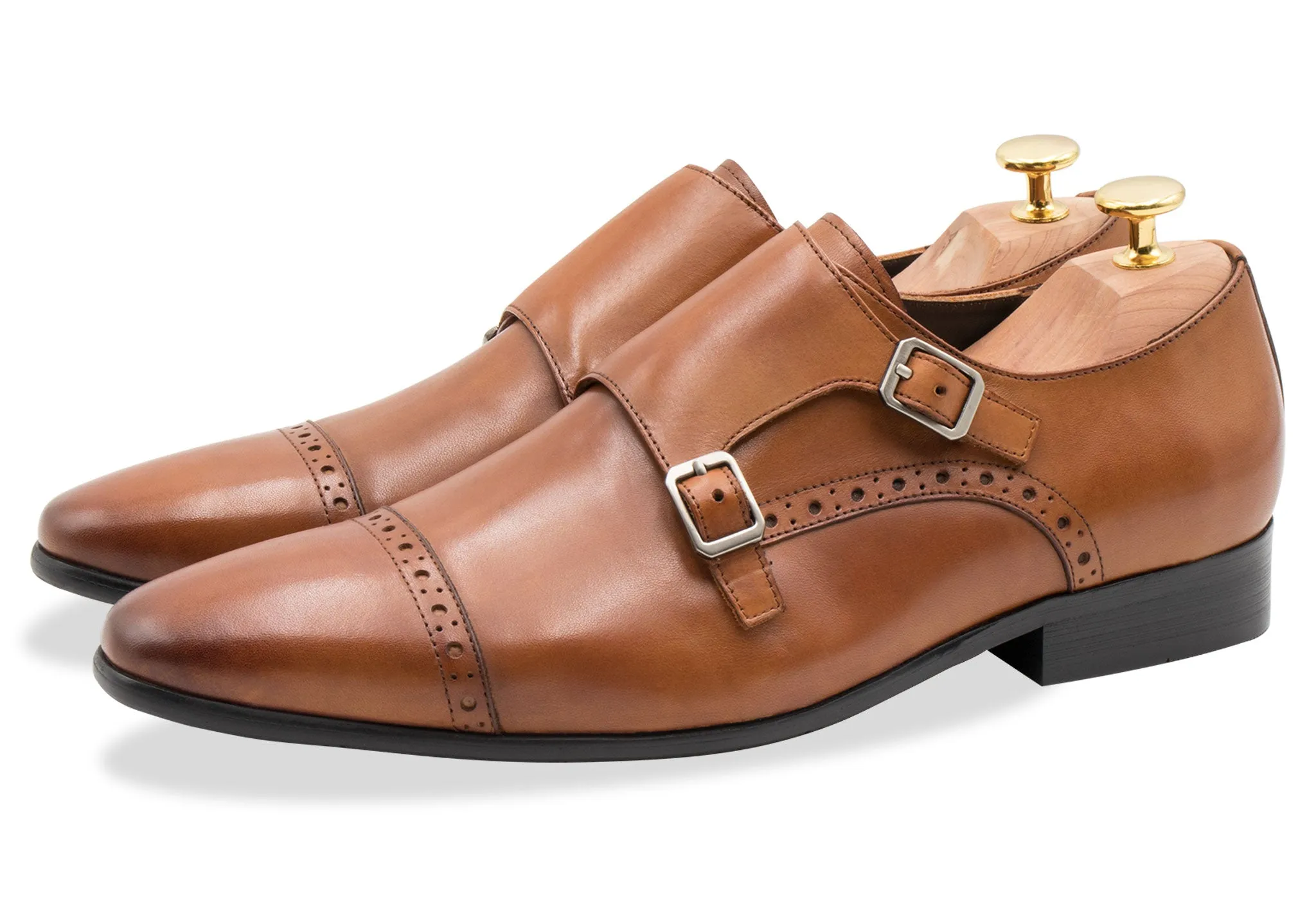 Sepatu Pria Arden Teal Cordoba Chestnut Double Monk