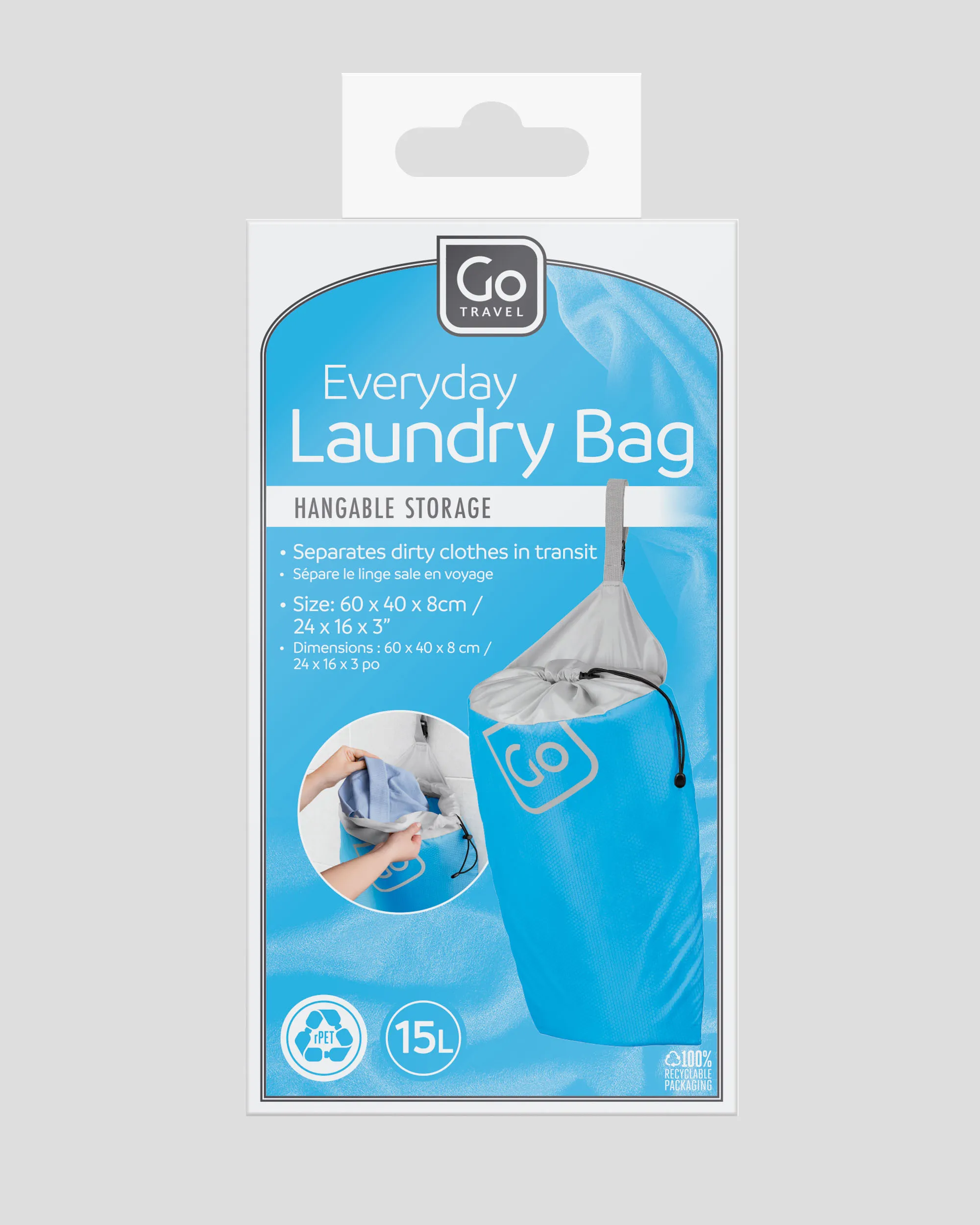 Tas Laundry Travel Go Travel 15 Liter Warna Biru